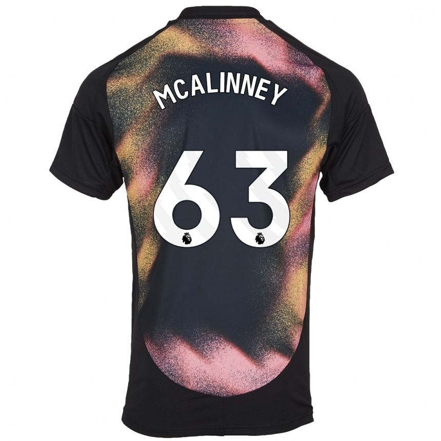 Kinder Fußball Liam Mcalinney #63 Schwarz Weiß Auswärtstrikot Trikot 2024/25 T-Shirt Luxemburg