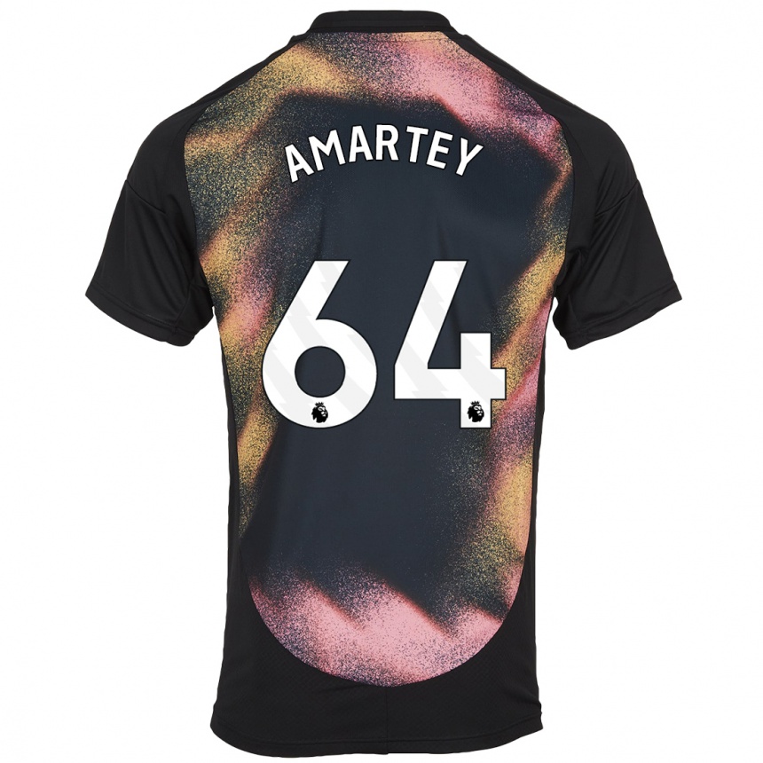 Kinder Fußball Bobby Amartey #64 Schwarz Weiß Auswärtstrikot Trikot 2024/25 T-Shirt Luxemburg