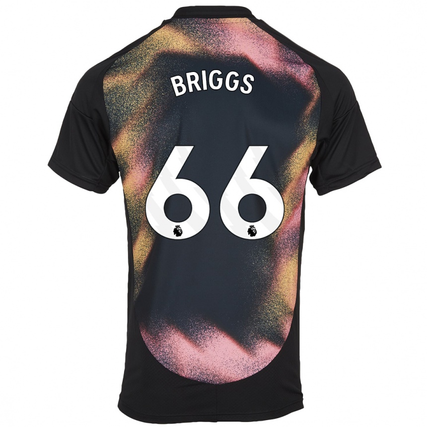 Kinder Fußball Logan Briggs #66 Schwarz Weiß Auswärtstrikot Trikot 2024/25 T-Shirt Luxemburg