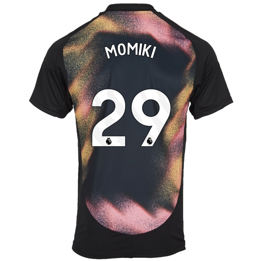 Kinder Fußball Yuka Momiki #29 Schwarz Weiß Auswärtstrikot Trikot 2024/25 T-Shirt Luxemburg