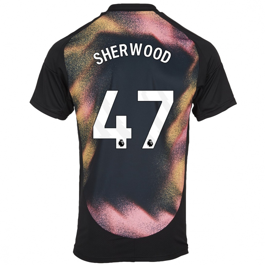 Kinder Fußball Simone Sherwood #47 Schwarz Weiß Auswärtstrikot Trikot 2024/25 T-Shirt Luxemburg