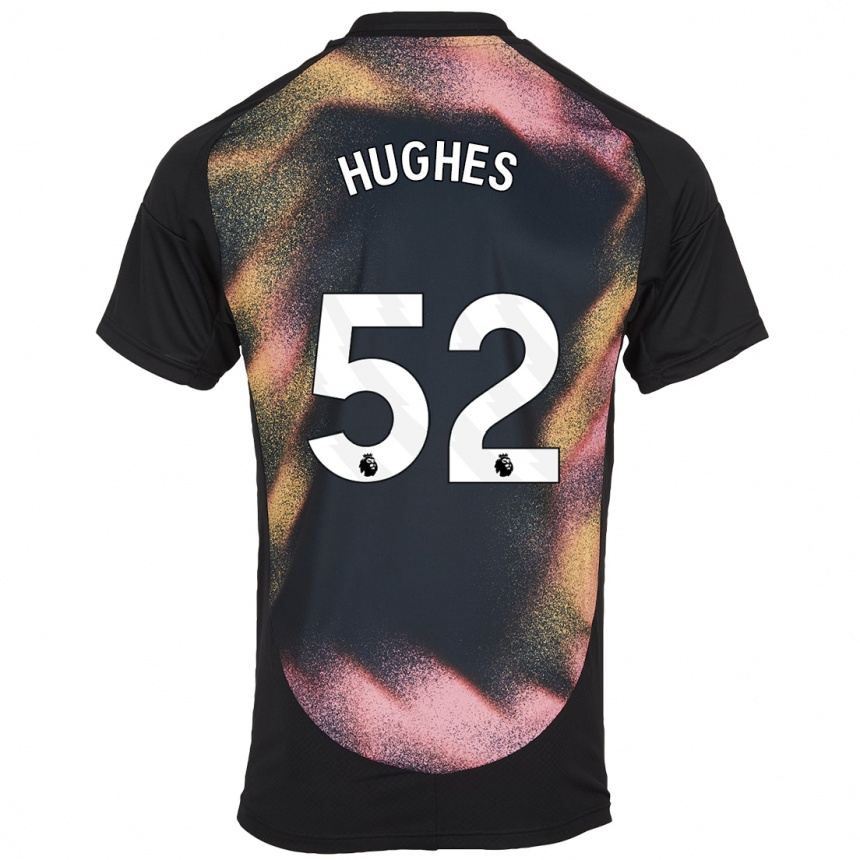 Kinder Fußball Iestyn Hughes #52 Schwarz Weiß Auswärtstrikot Trikot 2024/25 T-Shirt Luxemburg