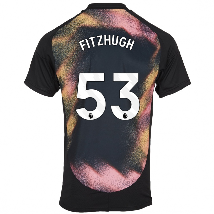 Kinder Fußball Ethan Fitzhugh #53 Schwarz Weiß Auswärtstrikot Trikot 2024/25 T-Shirt Luxemburg