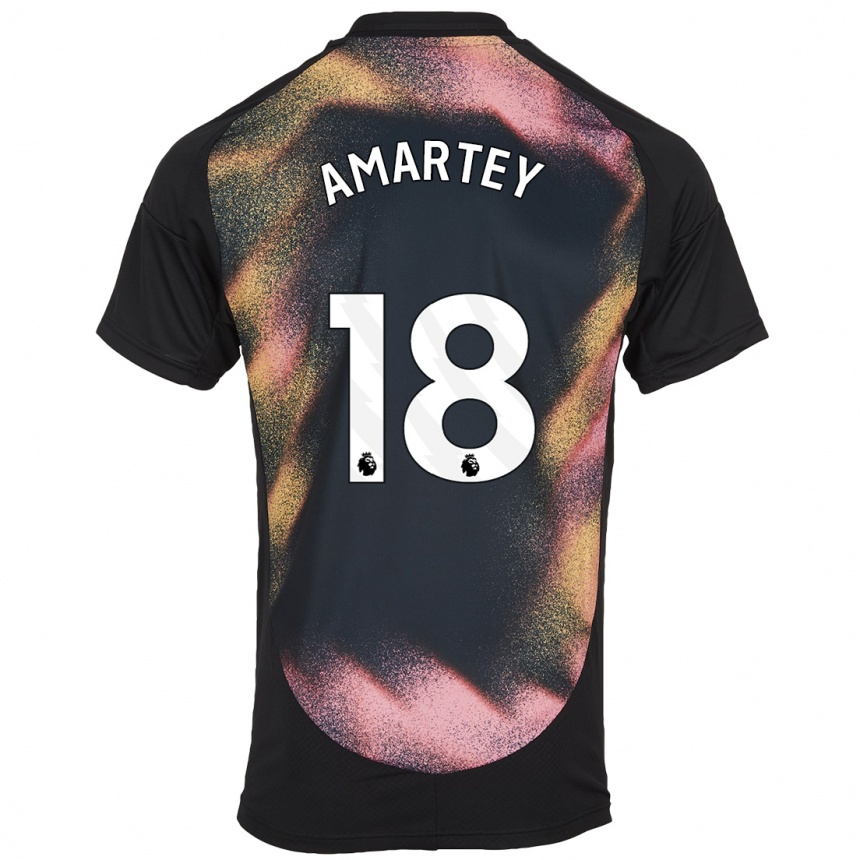 Kinder Fußball Daniel Amartey #18 Schwarz Weiß Auswärtstrikot Trikot 2024/25 T-Shirt Luxemburg