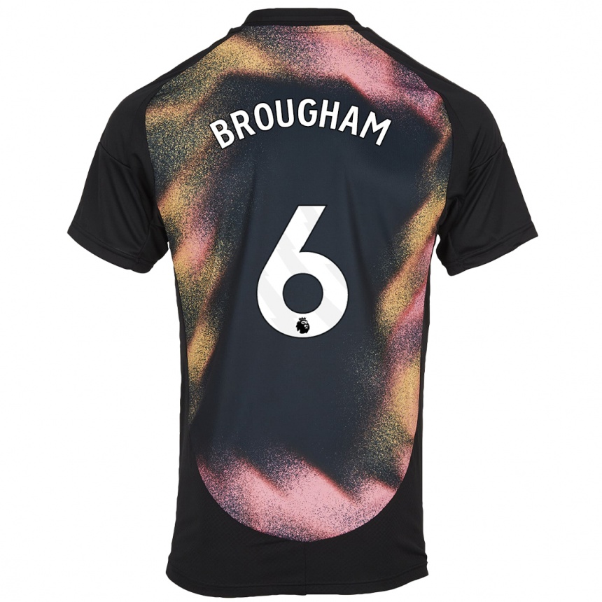 Kinder Fußball Georgia Brougham #6 Schwarz Weiß Auswärtstrikot Trikot 2024/25 T-Shirt Luxemburg