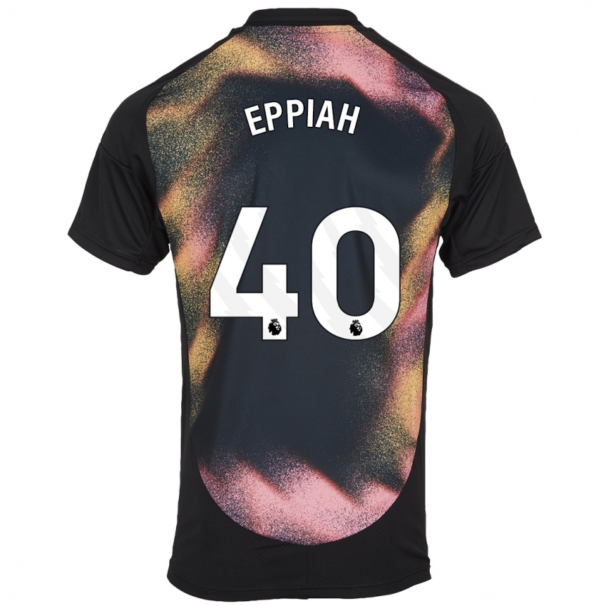 Kinder Fußball Josh Eppiah #40 Schwarz Weiß Auswärtstrikot Trikot 2024/25 T-Shirt Luxemburg