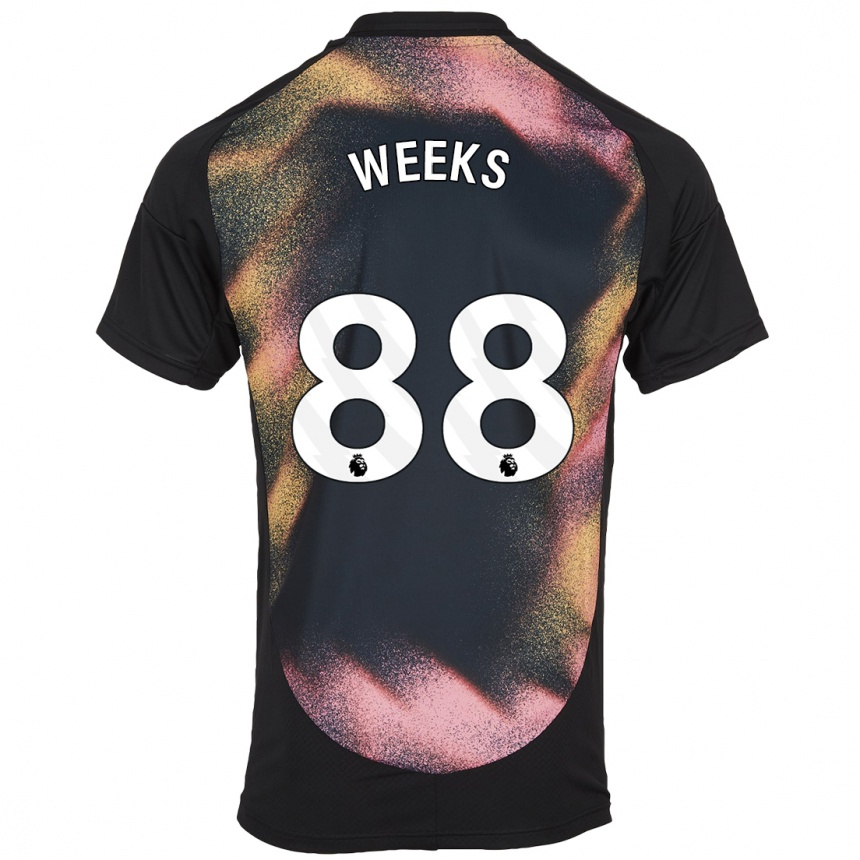 Kinder Fußball Tyler Weeks #88 Schwarz Weiß Auswärtstrikot Trikot 2024/25 T-Shirt Luxemburg