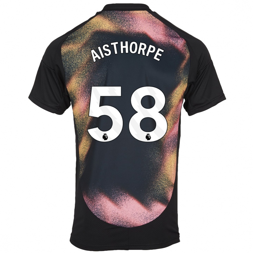 Kinder Fußball Bailey Aisthorpe #58 Schwarz Weiß Auswärtstrikot Trikot 2024/25 T-Shirt Luxemburg