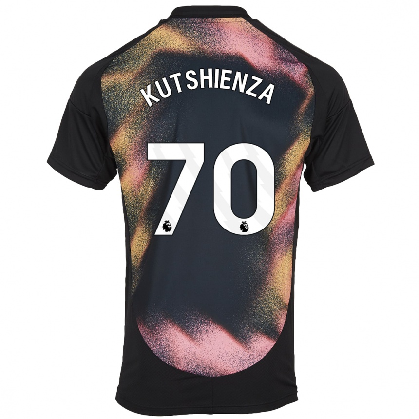 Kinder Fußball Jesper Kutshienza #70 Schwarz Weiß Auswärtstrikot Trikot 2024/25 T-Shirt Luxemburg