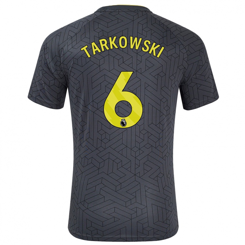 Kinder Fußball James Tarkowski #6 Schwarz Gelb Auswärtstrikot Trikot 2024/25 T-Shirt Luxemburg