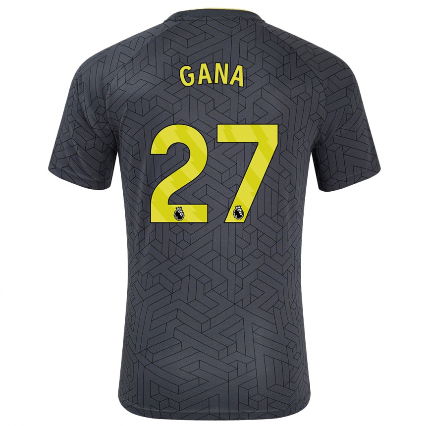 Kinder Fußball Idrissa Gueye #27 Schwarz Gelb Auswärtstrikot Trikot 2024/25 T-Shirt Luxemburg