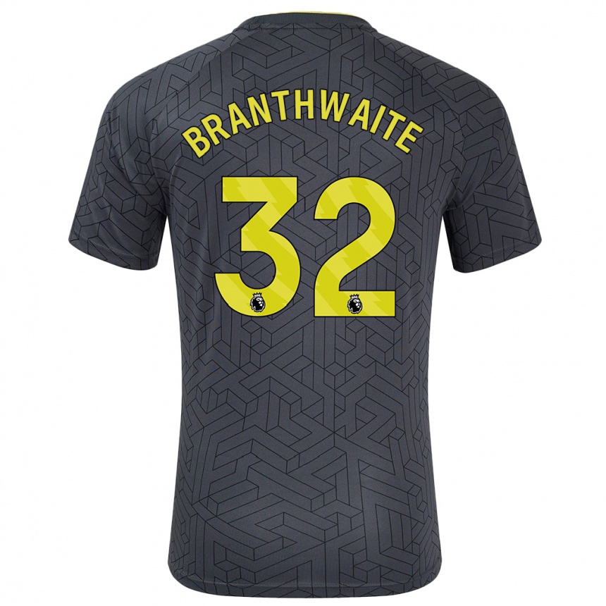 Kinder Fußball Jarrad Branthwaite #32 Schwarz Gelb Auswärtstrikot Trikot 2024/25 T-Shirt Luxemburg