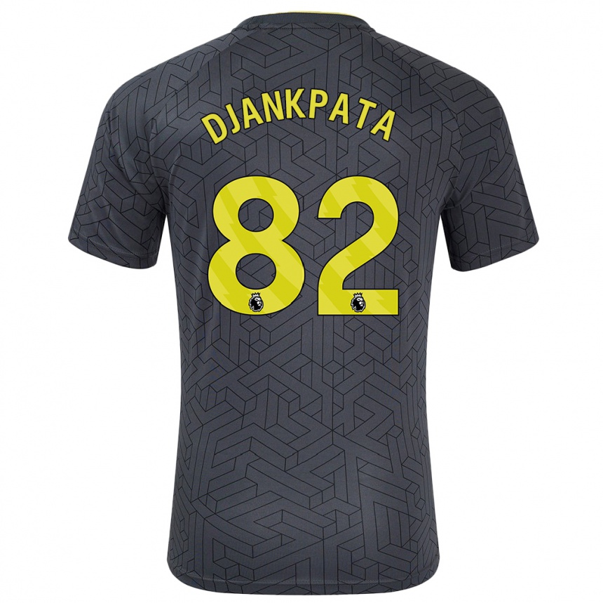 Kinder Fußball Halid Djankpata #82 Schwarz Gelb Auswärtstrikot Trikot 2024/25 T-Shirt Luxemburg