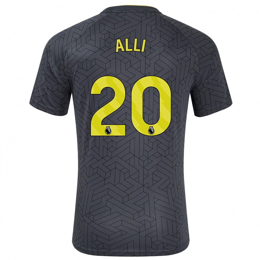 Kinder Fußball Dele Alli #20 Schwarz Gelb Auswärtstrikot Trikot 2024/25 T-Shirt Luxemburg