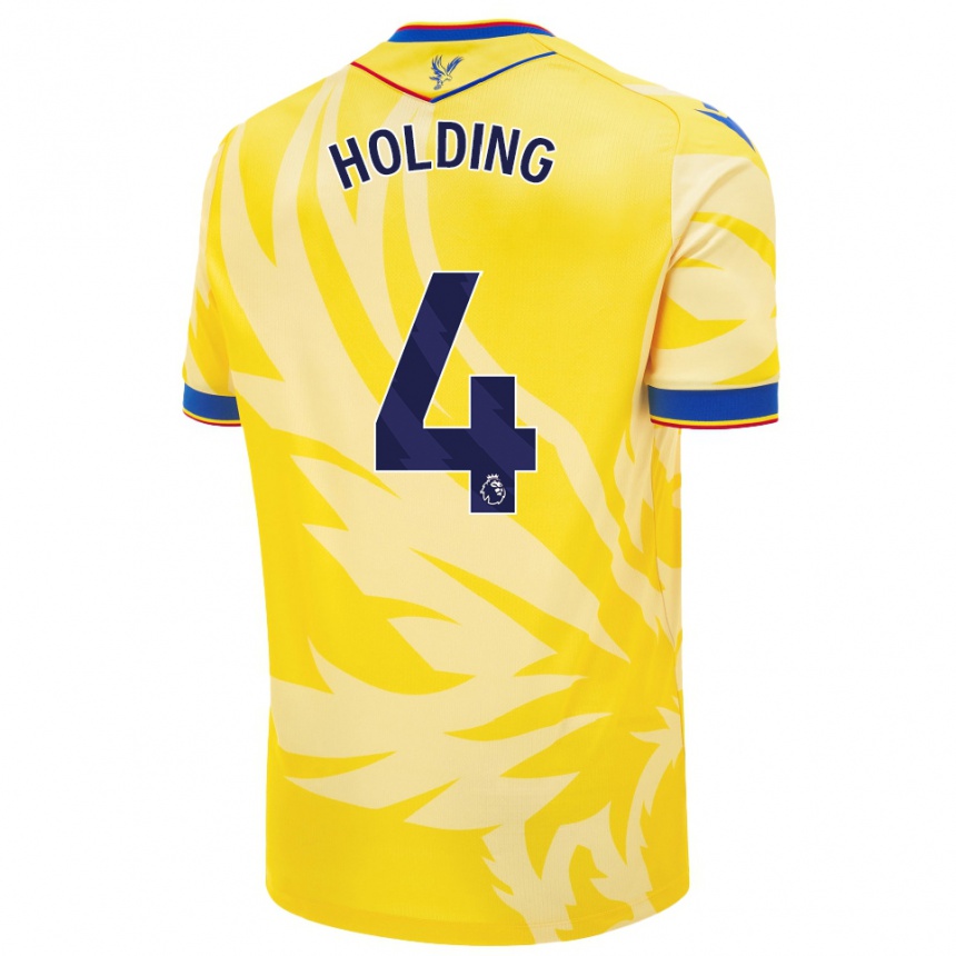 Kinder Fußball Rob Holding #4 Gelb Auswärtstrikot Trikot 2024/25 T-Shirt Luxemburg