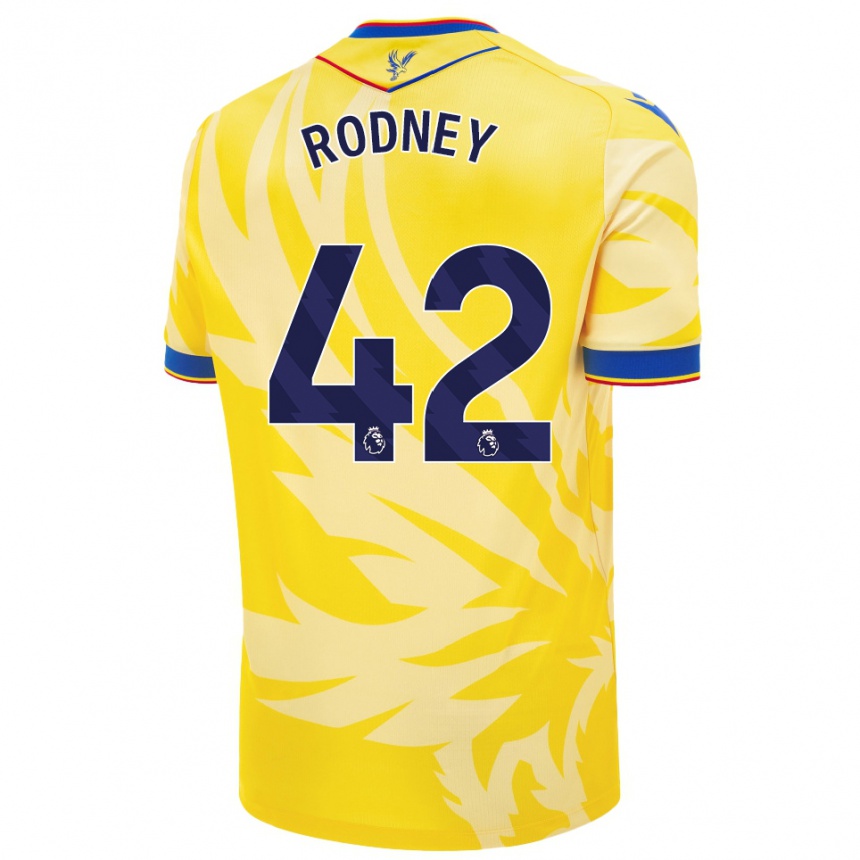 Kinder Fußball Kaden Rodney #42 Gelb Auswärtstrikot Trikot 2024/25 T-Shirt Luxemburg