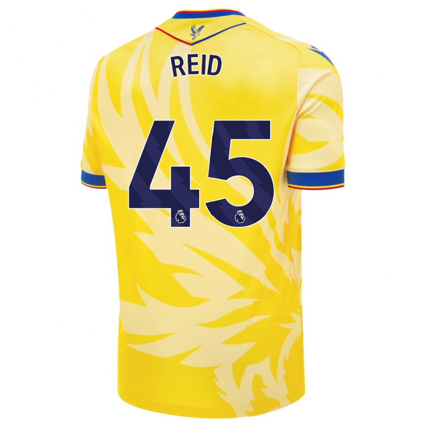 Kinder Fußball Dylan Reid #45 Gelb Auswärtstrikot Trikot 2024/25 T-Shirt Luxemburg