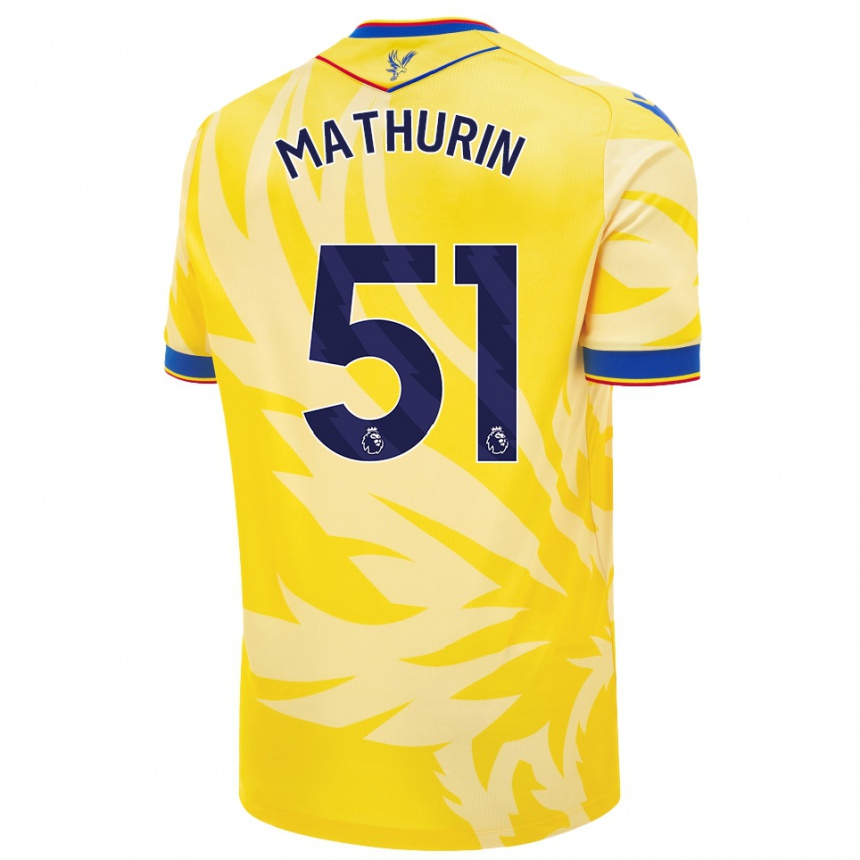 Kinder Fußball Roshaun Mathurin #51 Gelb Auswärtstrikot Trikot 2024/25 T-Shirt Luxemburg