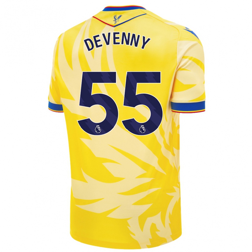 Kinder Fußball Justin Devenny #55 Gelb Auswärtstrikot Trikot 2024/25 T-Shirt Luxemburg