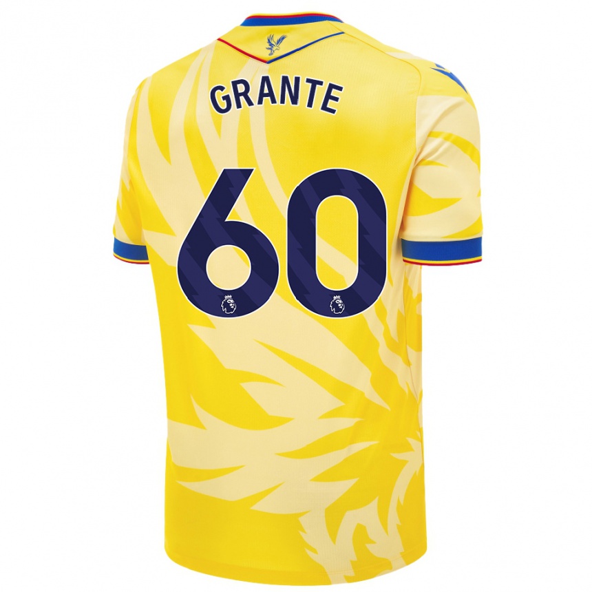 Kinder Fußball Jake Grante #60 Gelb Auswärtstrikot Trikot 2024/25 T-Shirt Luxemburg