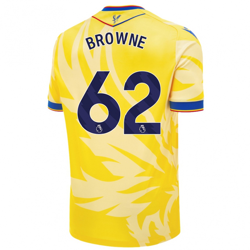 Kinder Fußball Luke Browne #62 Gelb Auswärtstrikot Trikot 2024/25 T-Shirt Luxemburg