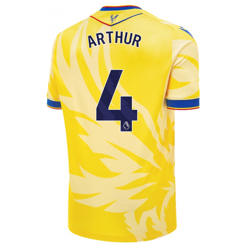 Kinder Fußball Chloe Arthur #4 Gelb Auswärtstrikot Trikot 2024/25 T-Shirt Luxemburg