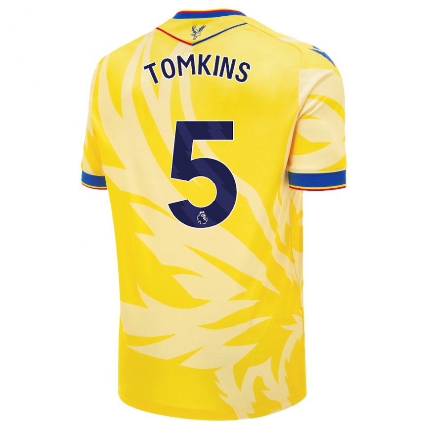 Kinder Fußball James Tomkins #5 Gelb Auswärtstrikot Trikot 2024/25 T-Shirt Luxemburg