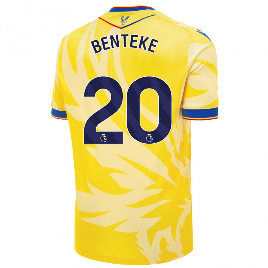 Kinder Fußball Christian Benteke #20 Gelb Auswärtstrikot Trikot 2024/25 T-Shirt Luxemburg