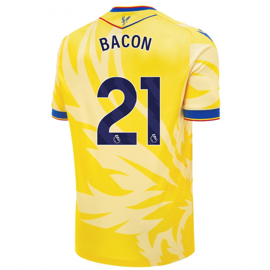 Kinder Fußball Skye Bacon #21 Gelb Auswärtstrikot Trikot 2024/25 T-Shirt Luxemburg