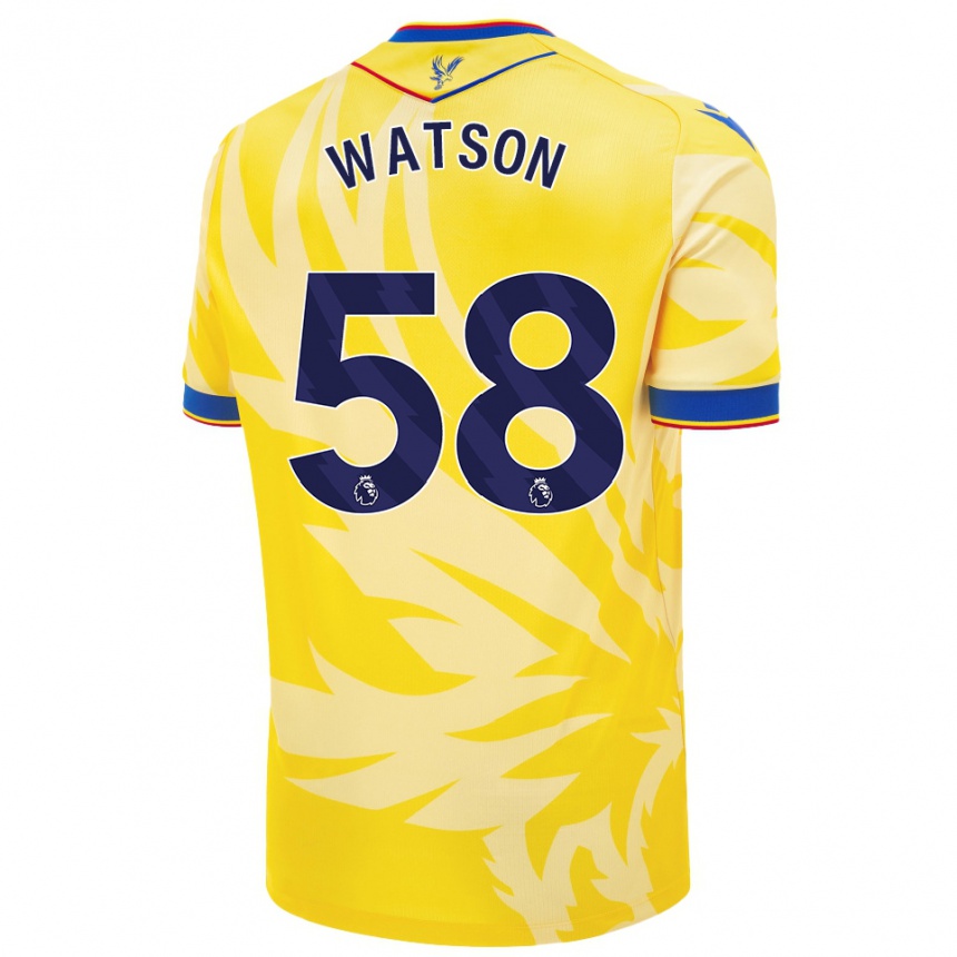 Kinder Fußball Noah Watson #58 Gelb Auswärtstrikot Trikot 2024/25 T-Shirt Luxemburg