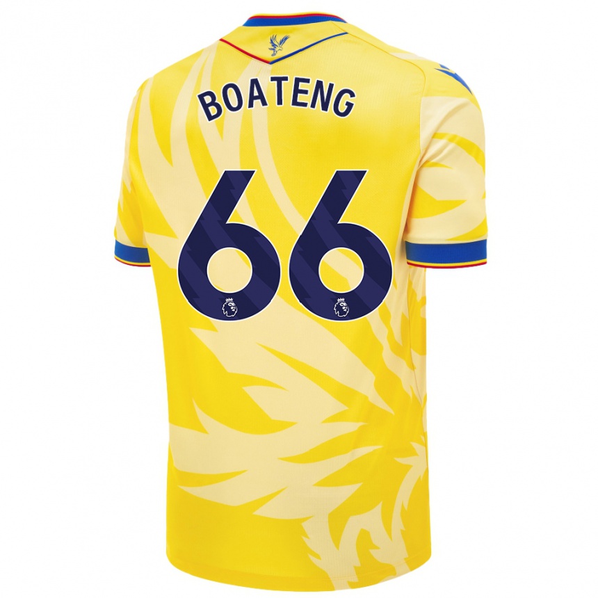 Kinder Fußball David Boateng #66 Gelb Auswärtstrikot Trikot 2024/25 T-Shirt Luxemburg