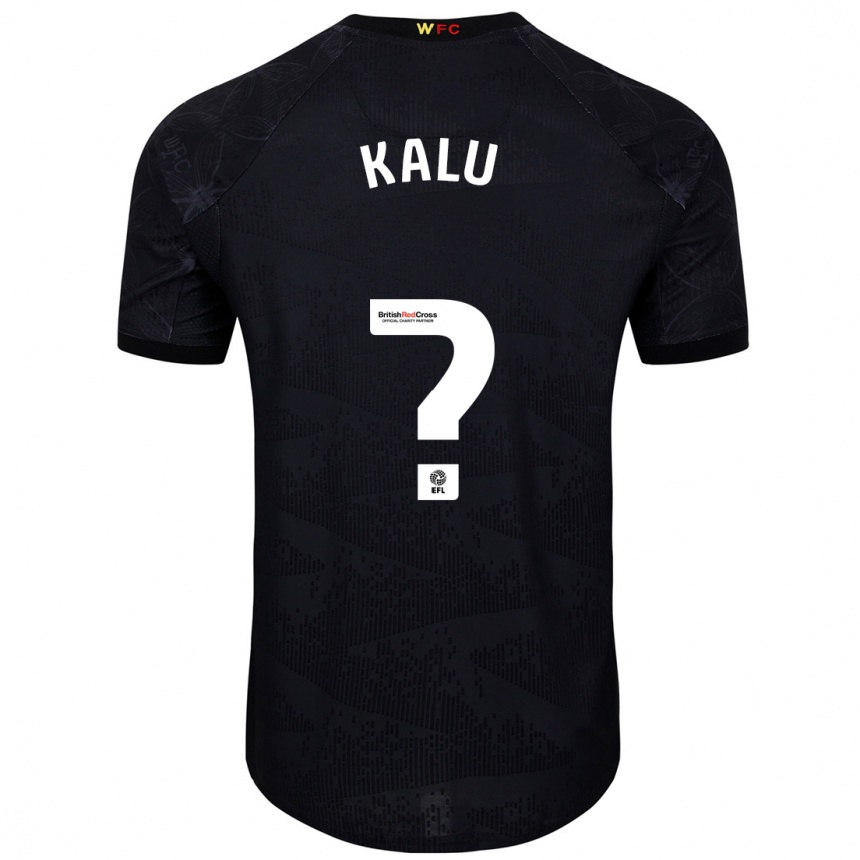 Kinder Fußball Samuel Kalu #0 Schwarz Weiß Auswärtstrikot Trikot 2024/25 T-Shirt Luxemburg