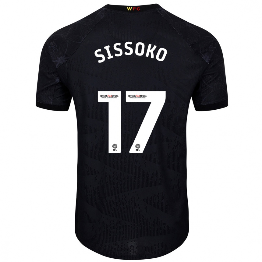 Kinder Fußball Moussa Sissoko #17 Schwarz Weiß Auswärtstrikot Trikot 2024/25 T-Shirt Luxemburg