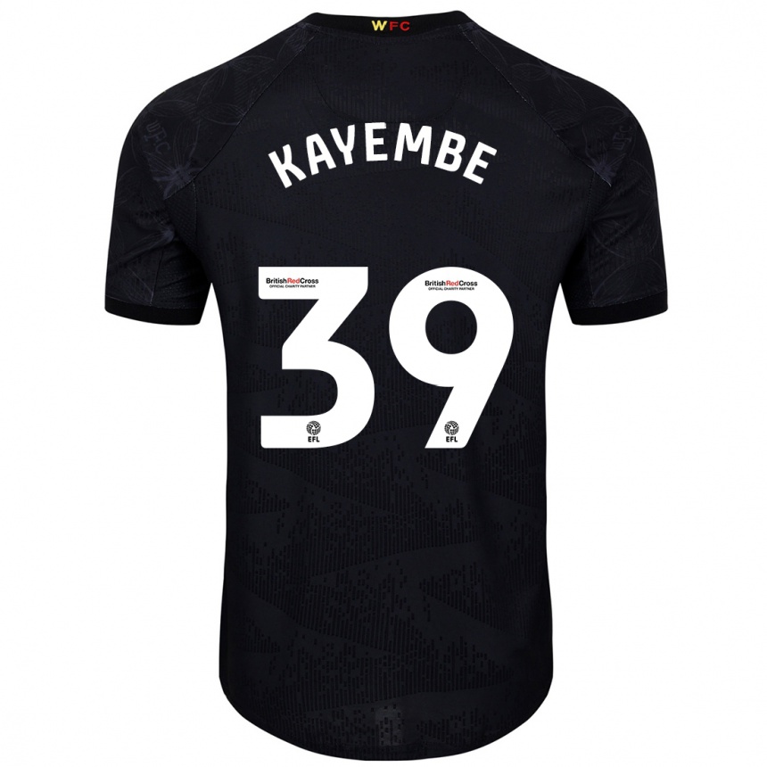 Kinder Fußball Edo Kayembe #39 Schwarz Weiß Auswärtstrikot Trikot 2024/25 T-Shirt Luxemburg