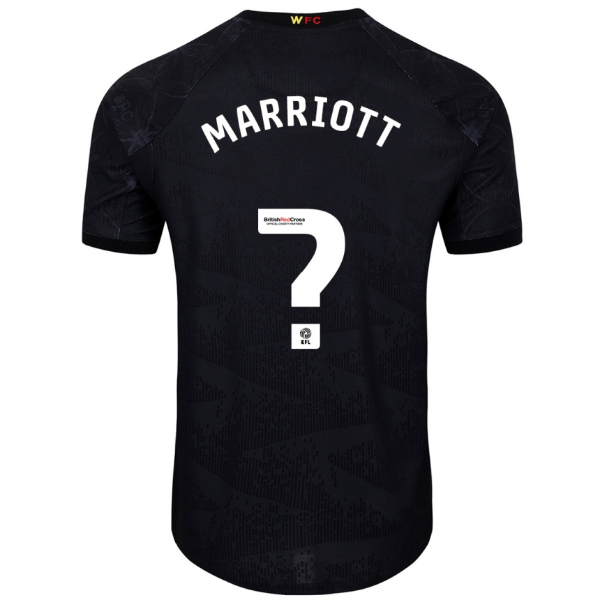 Kinder Fußball Alfie Marriott #0 Schwarz Weiß Auswärtstrikot Trikot 2024/25 T-Shirt Luxemburg