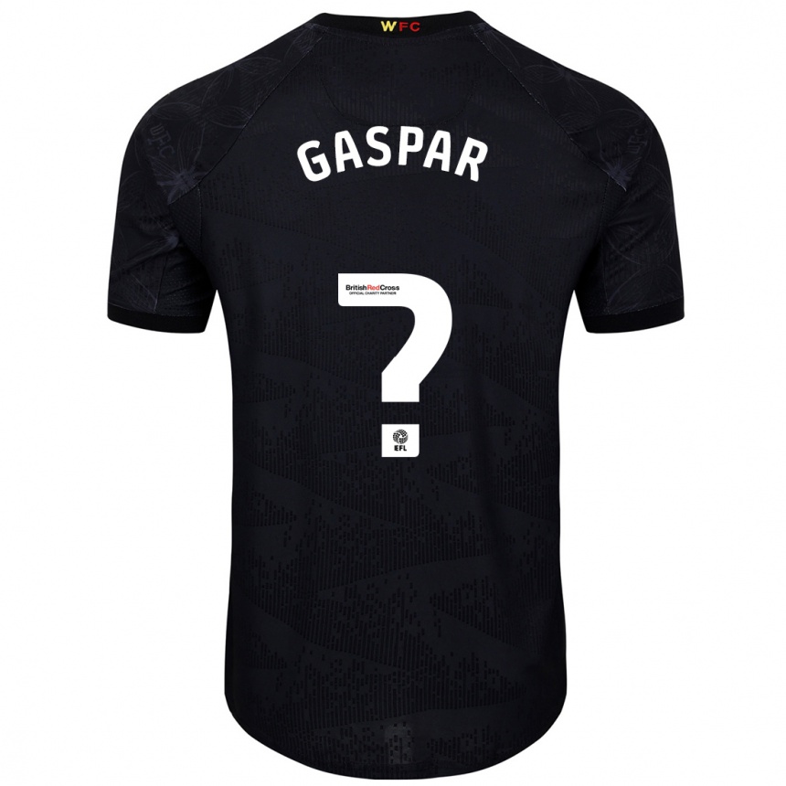 Kinder Fußball Luigi Gaspar #0 Schwarz Weiß Auswärtstrikot Trikot 2024/25 T-Shirt Luxemburg