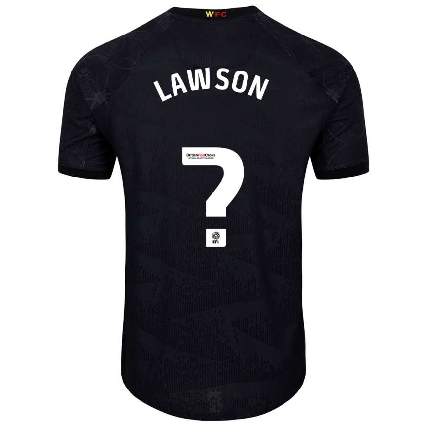 Kinder Fußball Jonathan Lawson #0 Schwarz Weiß Auswärtstrikot Trikot 2024/25 T-Shirt Luxemburg