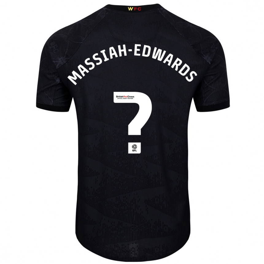 Kinder Fußball Zavier Massiah-Edwards #0 Schwarz Weiß Auswärtstrikot Trikot 2024/25 T-Shirt Luxemburg