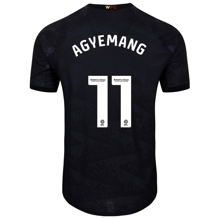 Kinder Fußball Michelle Agyemang #11 Schwarz Weiß Auswärtstrikot Trikot 2024/25 T-Shirt Luxemburg