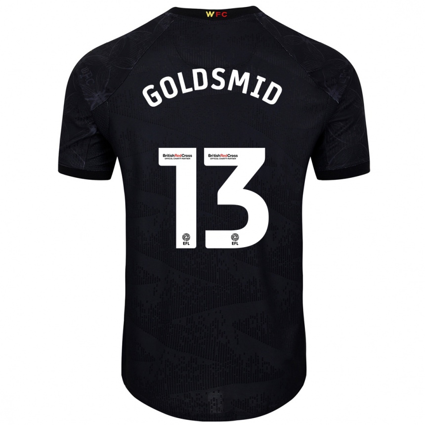 Kinder Fußball Jacqui Goldsmid #13 Schwarz Weiß Auswärtstrikot Trikot 2024/25 T-Shirt Luxemburg