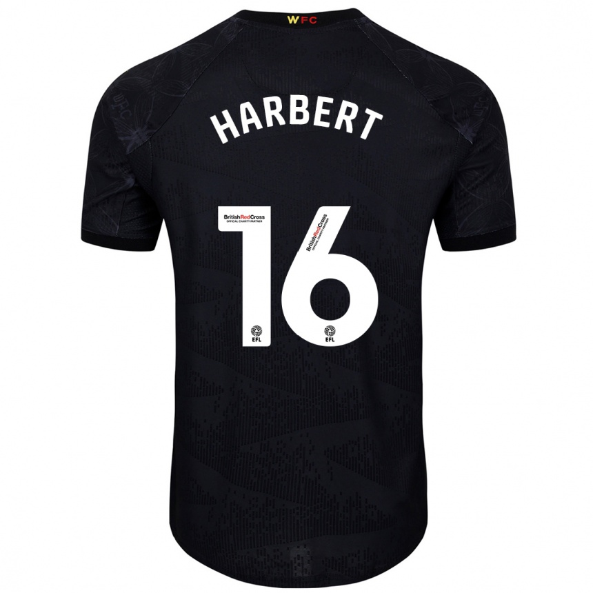 Kinder Fußball Laila Harbert #16 Schwarz Weiß Auswärtstrikot Trikot 2024/25 T-Shirt Luxemburg