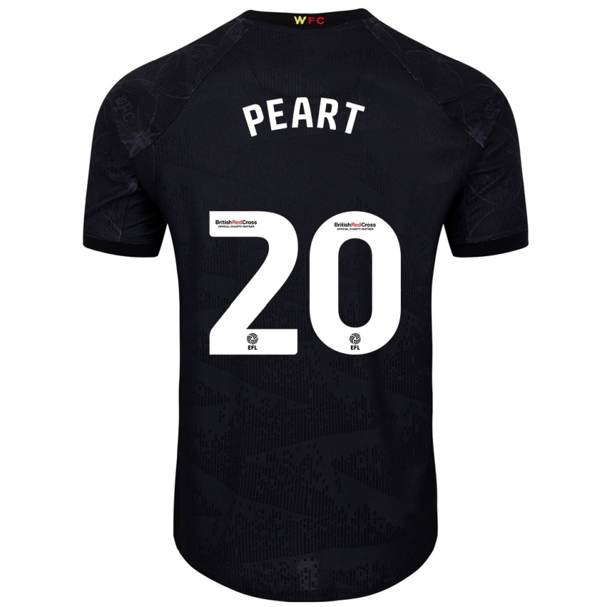 Kinder Fußball Kalani Peart #20 Schwarz Weiß Auswärtstrikot Trikot 2024/25 T-Shirt Luxemburg