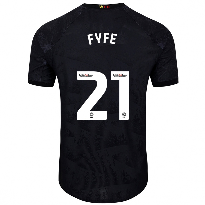 Kinder Fußball Flo Fyfe #21 Schwarz Weiß Auswärtstrikot Trikot 2024/25 T-Shirt Luxemburg