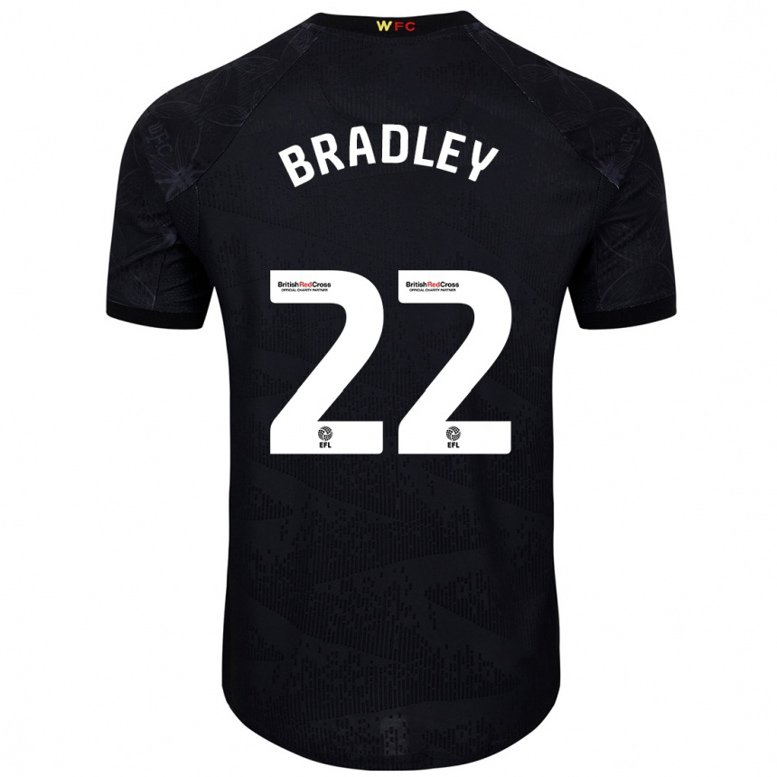 Kinder Fußball Jade Bradley #22 Schwarz Weiß Auswärtstrikot Trikot 2024/25 T-Shirt Luxemburg