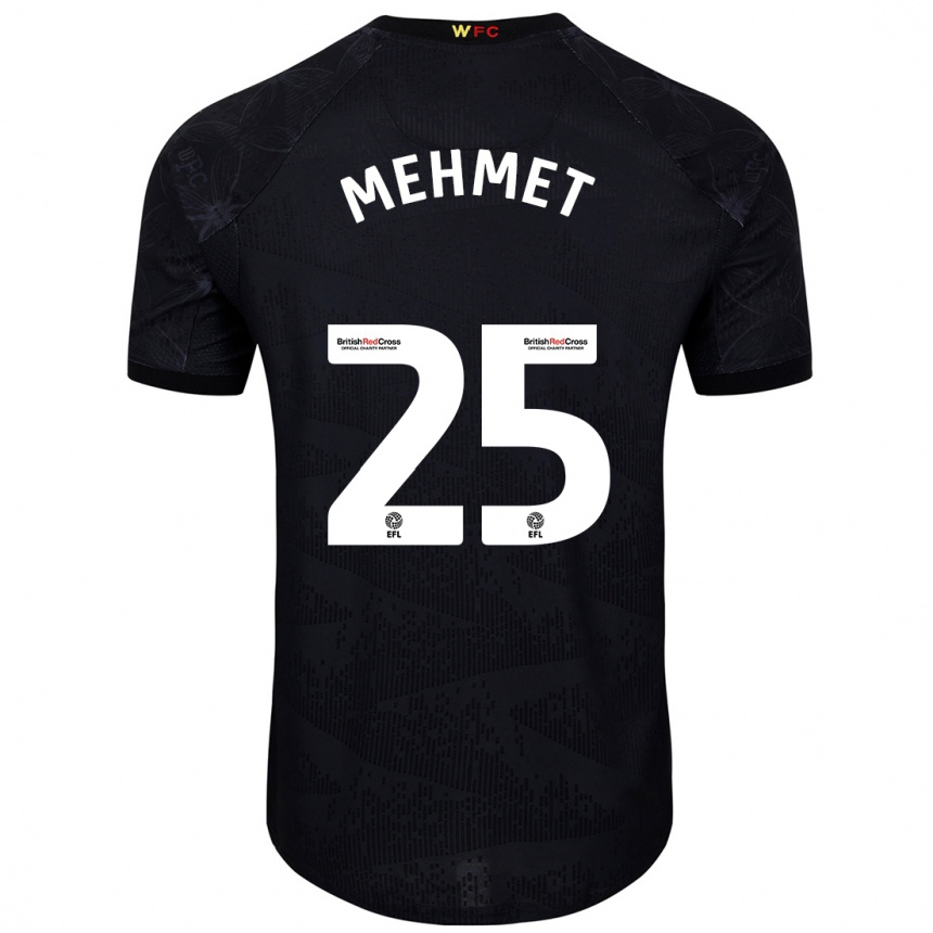 Kinder Fußball Melis Mehmet #25 Schwarz Weiß Auswärtstrikot Trikot 2024/25 T-Shirt Luxemburg