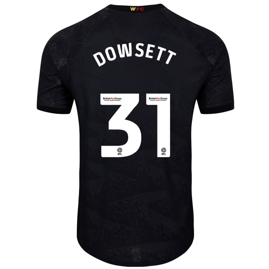 Kinder Fußball Rebekah Dowsett #31 Schwarz Weiß Auswärtstrikot Trikot 2024/25 T-Shirt Luxemburg