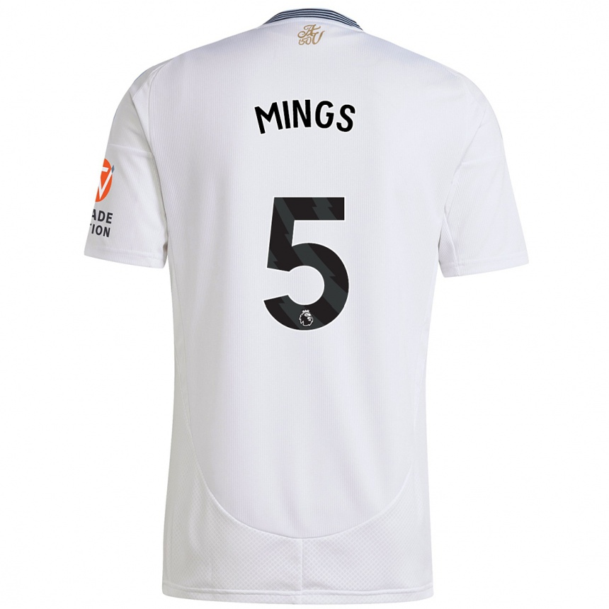 Kinder Fußball Tyrone Mings #5 Weiß Auswärtstrikot Trikot 2024/25 T-Shirt Luxemburg