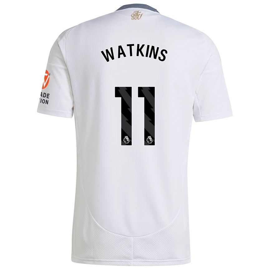 Kinder Fußball Ollie Watkins #11 Weiß Auswärtstrikot Trikot 2024/25 T-Shirt Luxemburg