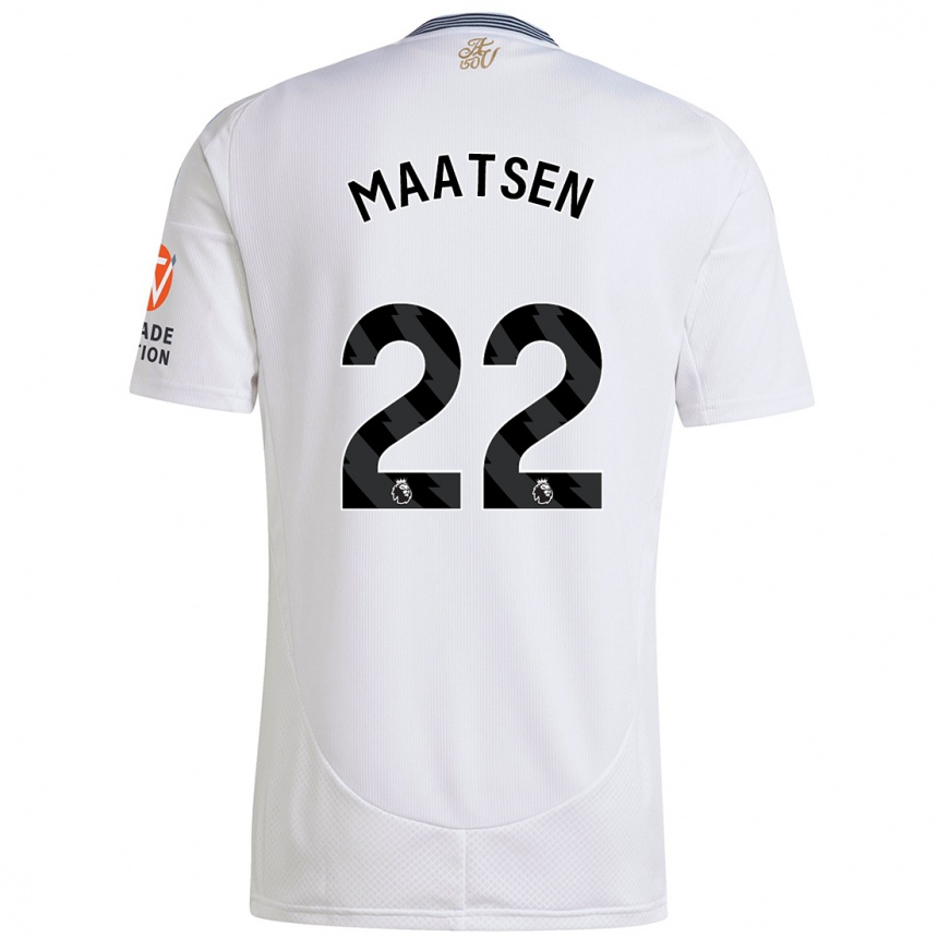 Kinder Fußball Ian Maatsen #22 Weiß Auswärtstrikot Trikot 2024/25 T-Shirt Luxemburg