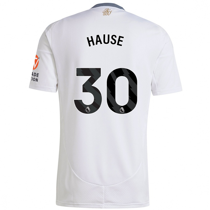 Kinder Fußball Kortney Hause #30 Weiß Auswärtstrikot Trikot 2024/25 T-Shirt Luxemburg